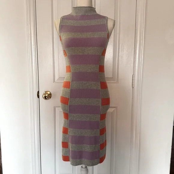 “DAILY PRACTICE” Anthropologie Striped Sleeveless Knit Sweater Dress - Picture 4 of 13